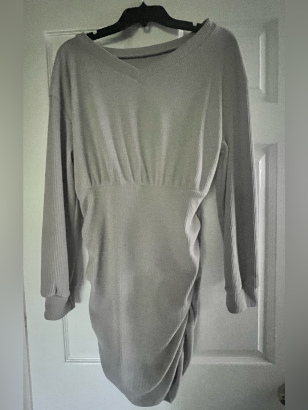 SHEIN Light Gray Ribbed Knit Dress